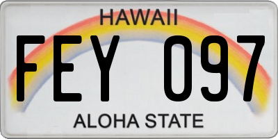 HI license plate FEY097