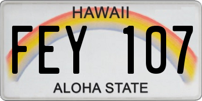 HI license plate FEY107
