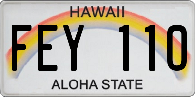 HI license plate FEY110