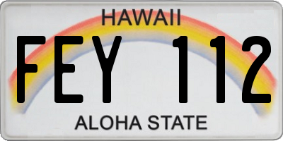 HI license plate FEY112
