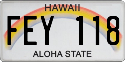 HI license plate FEY118