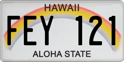 HI license plate FEY121