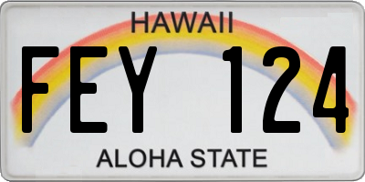 HI license plate FEY124