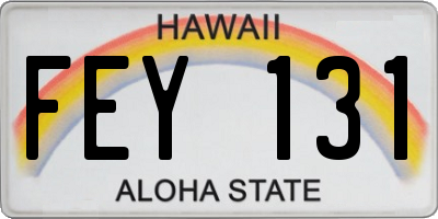 HI license plate FEY131