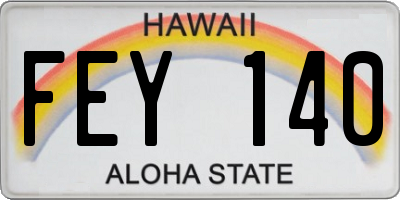 HI license plate FEY140