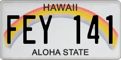 HI license plate FEY141