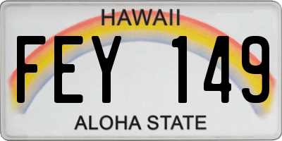 HI license plate FEY149