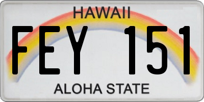 HI license plate FEY151