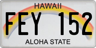HI license plate FEY152