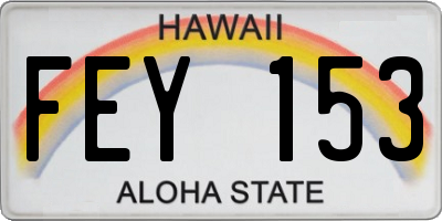 HI license plate FEY153