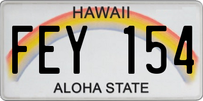 HI license plate FEY154