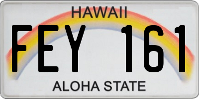HI license plate FEY161