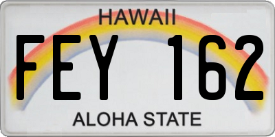 HI license plate FEY162