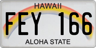 HI license plate FEY166