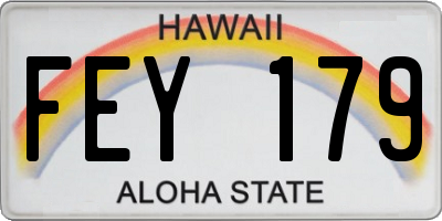 HI license plate FEY179