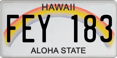 HI license plate FEY183