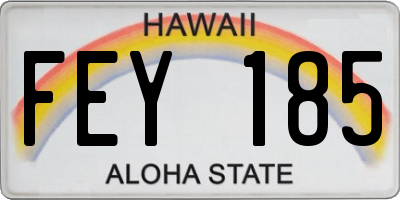HI license plate FEY185