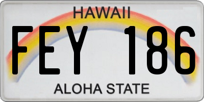 HI license plate FEY186