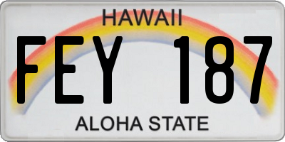 HI license plate FEY187