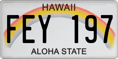 HI license plate FEY197