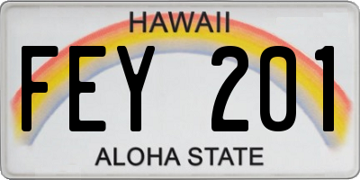 HI license plate FEY201