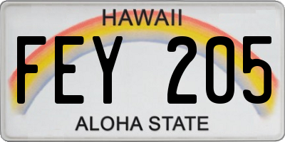 HI license plate FEY205