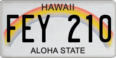 HI license plate FEY210