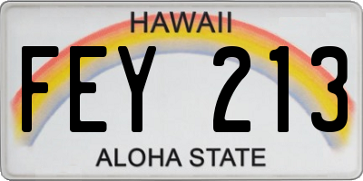 HI license plate FEY213