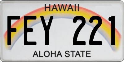 HI license plate FEY221