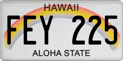 HI license plate FEY225