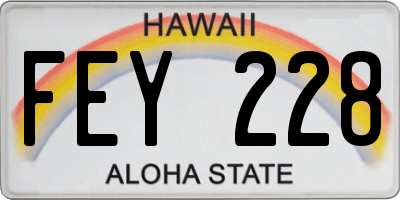 HI license plate FEY228
