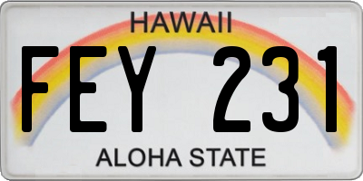 HI license plate FEY231