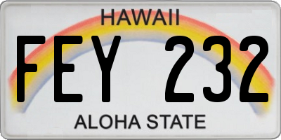 HI license plate FEY232