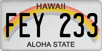 HI license plate FEY233