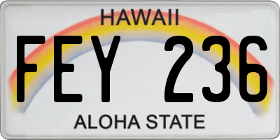 HI license plate FEY236
