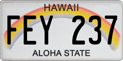 HI license plate FEY237