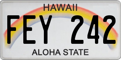 HI license plate FEY242