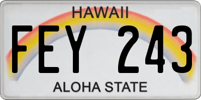 HI license plate FEY243