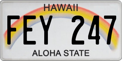 HI license plate FEY247