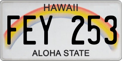 HI license plate FEY253