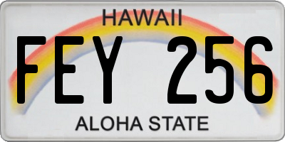 HI license plate FEY256