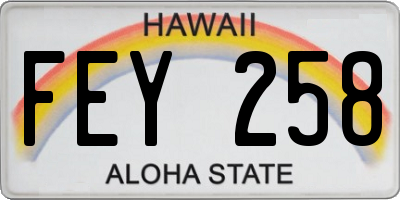HI license plate FEY258