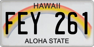 HI license plate FEY261