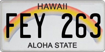 HI license plate FEY263