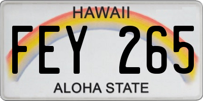 HI license plate FEY265