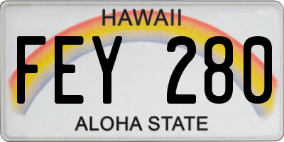 HI license plate FEY280