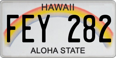 HI license plate FEY282