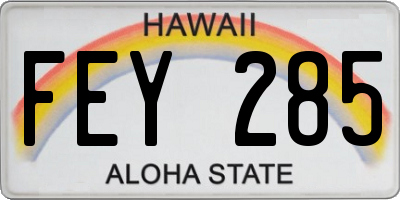 HI license plate FEY285