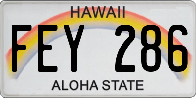 HI license plate FEY286