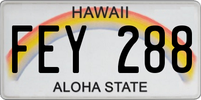 HI license plate FEY288
